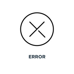 Error icon. Linear simple element illustration. Cancel concept o