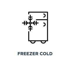 Freezer cold icon. Linear simple element illustration. Refrigera