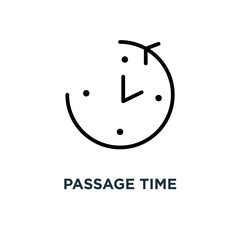 Passage time icon. Linear simple element illustration. Clockwise