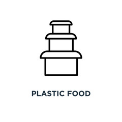Plastic food containers icon. Linear simple element illustration