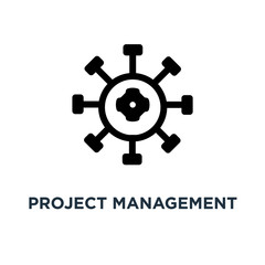Fototapeta premium Project management icon. Simple element illustration. Hub and sp