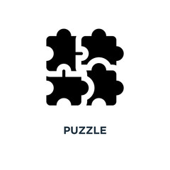 Puzzle icon. Simple element illustration. Plugins concept symbol