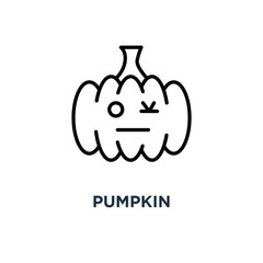 Pumpkin icon. Linear simple element illustration. Halloween holi