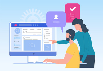 Fototapeta premium Job search. Recruitment. Head Hunting in social network