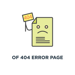 of 404 error page or file not found icon, symbol of page with flag 404 on laptop display concept