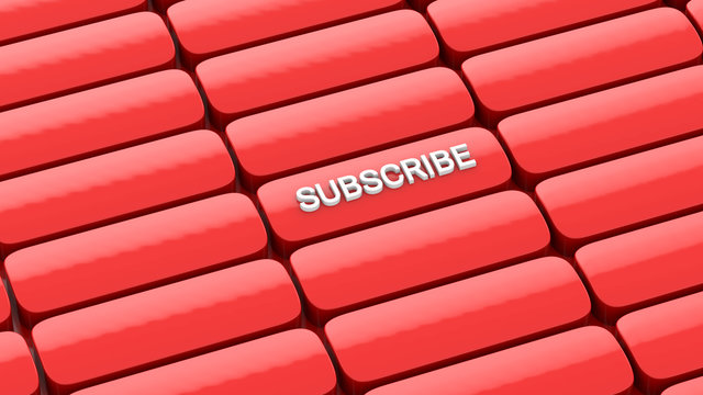 3D Red Buttons with Subscribe Lettering