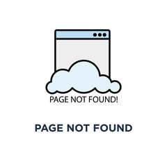 page not found icon, symbol of 404 error web page with cute cartoon face, for web and mobile design, concept