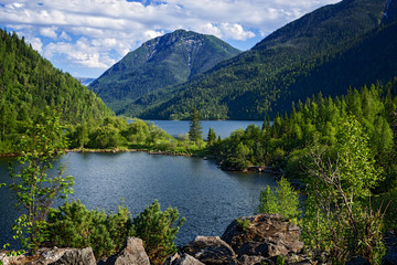 Lake Sobolinoye (Sable) in the mountains of Khamar-Daban, Pribaikalye, the Republic of Buryatia