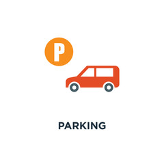 parking sign icon. car parking traffic concept symbol design, ve