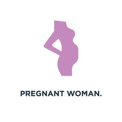 pregnant woman. pregnancy icon. woman and baby concept symbol de