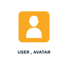 user , avatar silhouette, social icon. member sign concept symbo