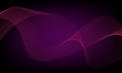 Abstract wave element for design. Digital frequency track equalizer. Stylized line art background. Colorful shiny wave with lines created using blend tool. Curved wavy line, smooth stripe. Vector.