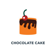 chocolate cake dessert icon. sweet food concept symbol design, birthday cake vector illustration