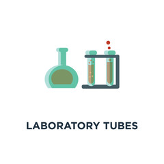 laboratory tubes icon. chemistry and science concept symbol design, medical equipment, scientific education vector illustration
