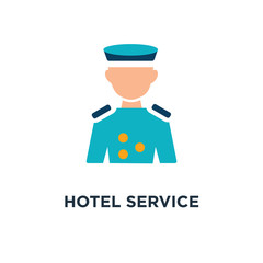 hotel service concept represented by bellboy icon. and flat concept symbol design, vector illustration