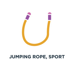 jumping rope, sport fitness icon. training exercise concept symb