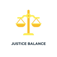 justice balance icon. balance scale, judge law concept concept s