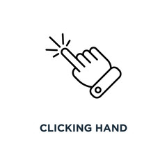 clicking hand icon. clicking hand concept symbol design, vector