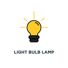 light bulb lamp with shine lines icon. idea and creativity concept symbol design, vector illustration