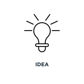 idea icon. light bulb shining pictogram concept symbol design, vector illustration