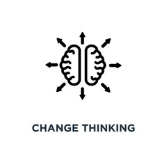 change thinking icon. change thinking concept symbol design, vec