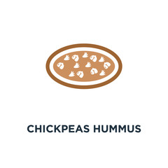 chickpeas hummus icon. chickpeas hummus concept symbol design, v
