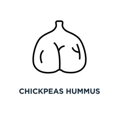 chickpeas hummus icon. chickpeas hummus concept symbol design, v
