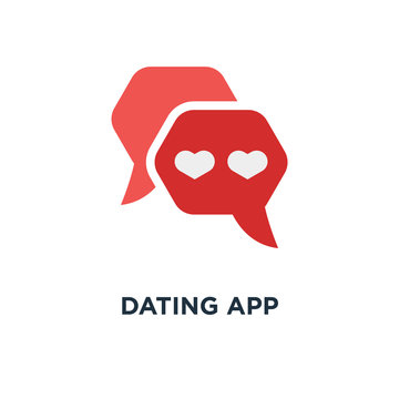 Dating App Icon. Love Chat Concept Symbol Design, On White Vecto