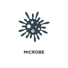 microbe icon. bacterium on white concept symbol design, vector i