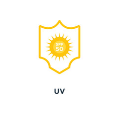 Fototapeta premium uv icon. sun protection spf 50 concept symbol design, vector ill