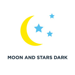 Fototapeta na wymiar moon and stars dark night icon. graphic dark moonlight concept s