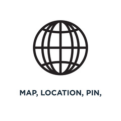 map, location, pin, travel navigation icons icon. road gps conce