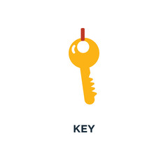 key icon, symbol of lock concept key, protection and security