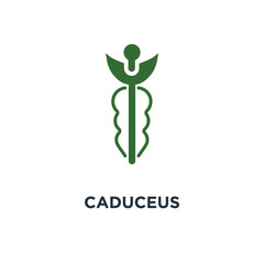 caduceus icon, symbol of healthcare, pharmacy snake concept