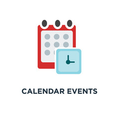 calendar events icon, symbol of schedule meeting time reminder concept