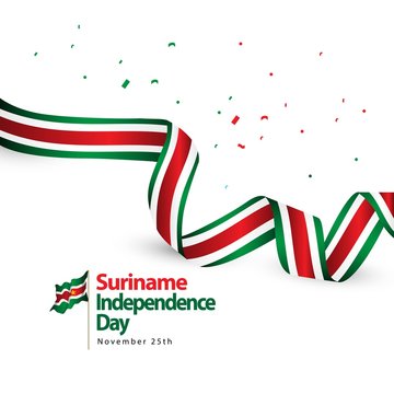 Suriname Independence Day Vector Template Design Illustration