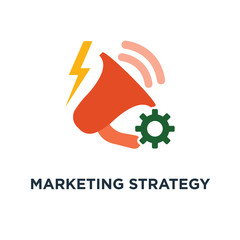 marketing strategy plan icon. megaphone, business promotion, customer attraction concept symbol design, attention announcement, public relations, advertising campaign,