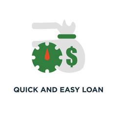quick and easy loan icon. fast money providence concept symbol design, business and finance services, timely payment financial solution vector illustration