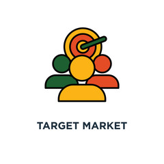 target market icon. audience concept symbol design, focus group, crowdsourcing and crowdfunding, public relations vector illustration