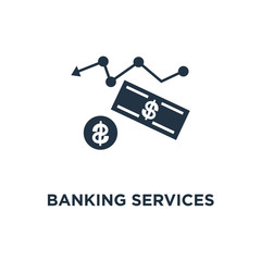banking services icon. financial report graph, retirement savings account, superannuation, interest rate concept symbol design, return on investment, budget planning, income growth chart