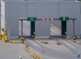 German border with an X-ray for trucks
