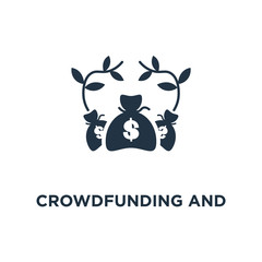 crowdfunding and donation icon. raising money concept symbol design, crowdsourcing vector illustration