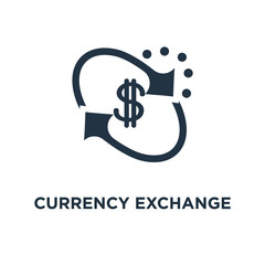 currency exchange icon. cash back, fund management, business solution, finance service concept symbol design, quick loan, mortgage refinance, refund, insurance vector illustration