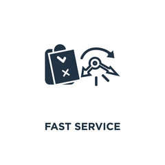 fast service icon. simple solution, opinion poll, terms and conditions, time period concept symbol design, project management, improvement checklist, survey clipboard, enrollment vector illustration
