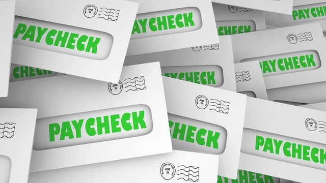 Paychecks Money Income Earnings Wages Salary Envelopes 3d Illustration