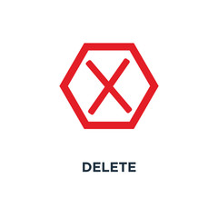 delete icon. no, close, cancel, wrong and reject concept symbol design, vector illustration