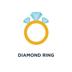 diamond ring icon. wedding or engagement, diamond ring concept symbol design, vector illustration