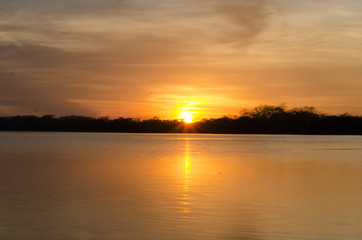 sunset over lake
