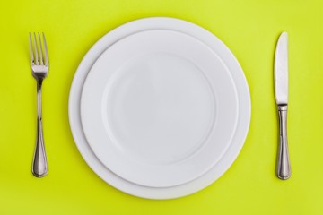 Table Setting with Plates, Fork and Knife