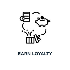earn loyalty program concept icon. earn loyalty program concept concept symbol design, vector illustration